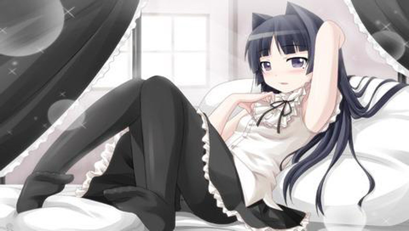 二次元黑猫美少女卡通精美图片