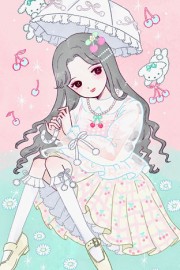 复古风洋娃娃女孩高清卡通图片