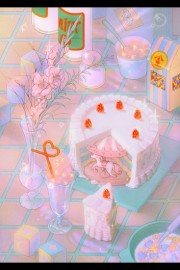 梦幻的奶油蛋糕高清卡通图片