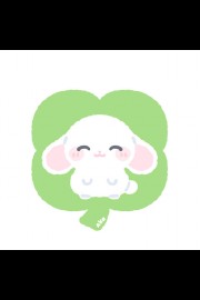 小动物彩色四叶草高清卡通图片