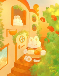 小动物的美食日常高清卡通图片