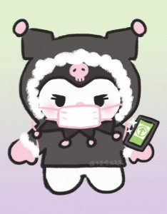 戴好口罩注意保暖高清卡通图片