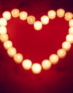 蜡烛摆的心型图片