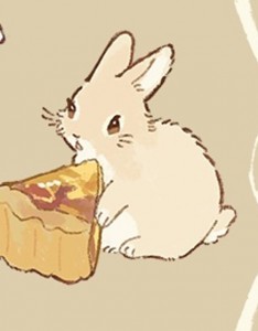 小兔子的丰富早餐高清卡通图片