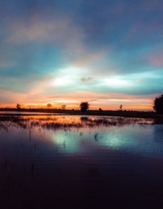 傍晚水边唯美意境图片