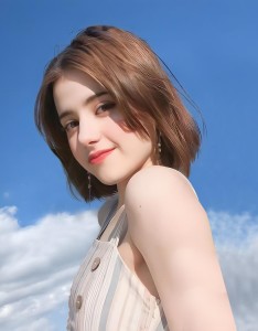 4K壁纸推荐-天空下的短发欧美美女