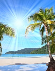 阳光意境唯美海边图片