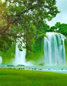 适合做的风景图片山水瀑布青山绿水太美了