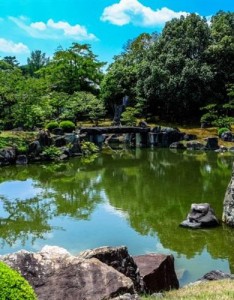 唯美意境小清新风景，绿荫环绕的池塘美景图片