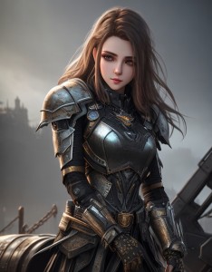 欧美美女战士动漫人物插画图片