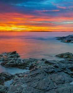 黄昏海岸唯美意境摄影图片