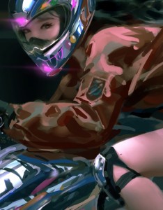 少女 帽子 摩托车 厚涂 鬼刀 手机壁纸高清