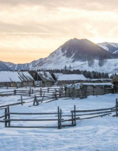 冬天雪景的意境图片，新疆禾木冬季雪景风景图片