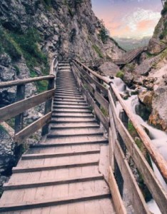 木质栈道风景图片，唯美的风景意境图片