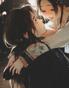 情侣动漫冷酷霸气二次元，彼此的目光中充满了爱意和柔情