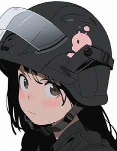 旧漫戴头盔的 旧漫风格男女恩爱