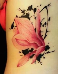 充满艺术气息的水彩纹身