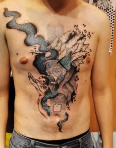 奇特的抽象派纹身