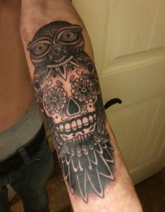 老鹰和骷髅纹身图案 男生手臂上老鹰和骷髅纹身图片
