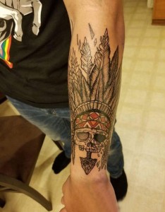 骷髅纹身 男生手臂上创意的骷髅纹身图片