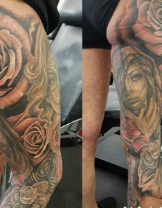 玫瑰图案纹身 娇艳而又美丽的玫瑰纹身图案