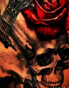 纹身红色花 娇艳而又色彩绚丽的红色花朵纹身图案