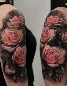 玫瑰纹身图 娇艳多姿的玫瑰纹身图案